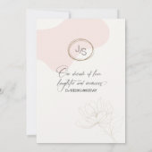 Invitation Cursive florale 10e anniversaire Blush ID1168 (Dos)