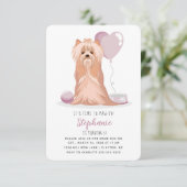 Invitation Curte Yorkshire Terrier Anniversaire (Debout devant)