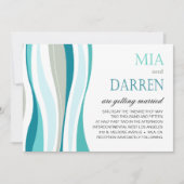 Invitation Curvy Lines Mariage aqua (Devant)