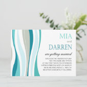 Invitation Curvy Lines Mariage aqua (Debout devant)
