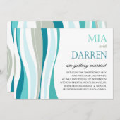 Invitation Curvy Lines Mariage aqua (Devant / Derrière)