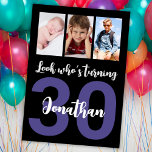 Invitation Custom 30th Birthday Black Modern Photo Collage<br><div class="desc">Mettez un sourire sur un visage avec cette coutume 30e anniversaire moderne en écriture noire collage photo Invitation pour lui. Vous pouvez ajouter de jolies photos d'enfance ou tout ce que vous voulez. - Cliquez simplement pour personnaliser ce design 🔥 Mes promesses - Ce design est unique et conçu avec...</div>
