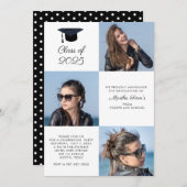 Invitation Custom 3 Photo Collage Classe Graduation Invitatio (Devant / Derrière)