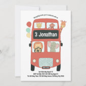 Invitation Custom 3Birthday Wild and Three Safari Bus Boho (Devant)