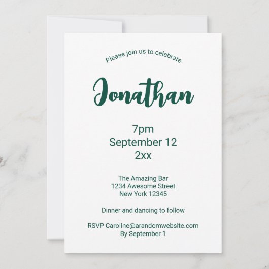 Invitation Custom 60th Birthday Script Pour Lui Photo Collage (Dos)