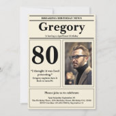 Invitation Custom 80th Birthday Drôle Citation Retro Journal (Devant)