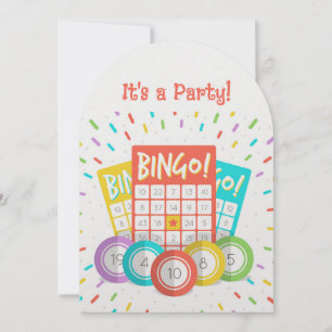 Invitation Custom Age fun Bingo Thème Anniversaire