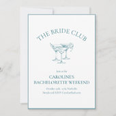 Invitation Custom Bachelorette Party Cocktail Social Club (Devant)