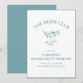 Invitation Custom Bachelorette Party Cocktail Social Club (Devant / Derrière)