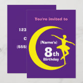 Invitation Custom Ballerina 8th Birthday ajouter n (Devant / Derrière)