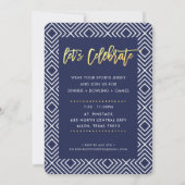 Invitation CUSTOM Bar Mitzvah marine moderne or NATHANIEL (Dos)