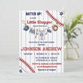 Invitation Custom Batter up Baseball Baby Shower (Debout devant)