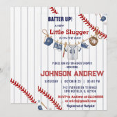 Invitation Custom Batter up Baseball Baby Shower (Devant / Derrière)