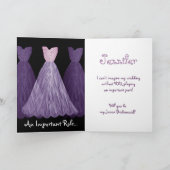 Invitation Custom Be My JUNIOR BRIDESMAID - PURPLE Gowns (Intérieur)
