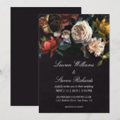 Invitation Custom Black White Red Roses Hollandais Bouquet ma (Devant / Derrière)