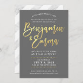 Invitation CUSTOM B'nai Mitzvah imitation or script nom (Devant / Derrière)