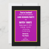 Invitation Custom Born Retro 80"s Retro 1980's Class Reunion  (Dos)