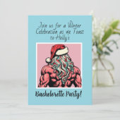 Invitation Custom Buff Santa December Bachelorette Party (Debout devant)