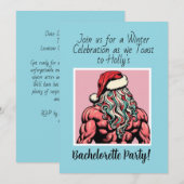 Invitation Custom Buff Santa December Bachelorette Party (Devant / Derrière)