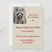 Invitation Custom Check up Reminder Dentist Fun Raccoon (Dos)