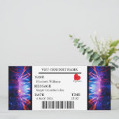 Invitation Custom Concert Ticket Gift Girl valentine's day (Debout devant)