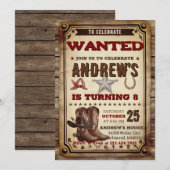 Invitation Custom Cowboy Country Western Birthday party (Devant / Derrière)