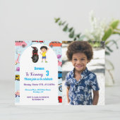 Invitation Custom Cute voiture moto fête d'anniversaire Invit (Debout devant)