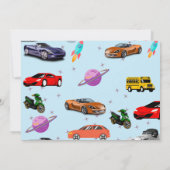 Invitation Custom Cute voiture moto fête d'anniversaire Invit (Dos)