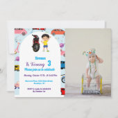 Invitation Custom Cute voiture moto fête d'anniversaire Invit (Devant)