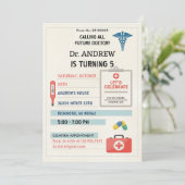 Invitation Custom Digital Doctor Kids Pretend Birthday Party (Debout devant)