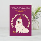 Invitation Custom Dog Birthday Party Invite Make A Wish (Debout devant)