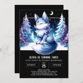 Invitation Custom Dreamy Wolf Birthday (Devant / Derrière)