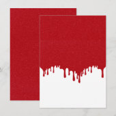 Invitation Custom Dripping Glitter Tomato Red Top Invite (Devant / Derrière)