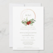 Invitation Custom Elegant Poinsettia Christmas Wedding Party (Devant)