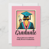 Invitation Custom Graduation Party Pop Art (Devant)