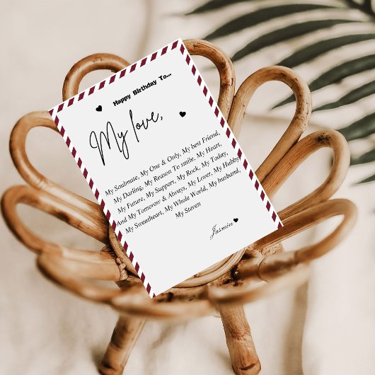 Invitation Custom Happy anniversaire souhaite à mari