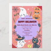 Invitation Custom Happy Halloween Party Classic (Devant / Derrière)