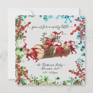 Invitation Custom Happy Holidays Chic Rustic Vintage Ephemera