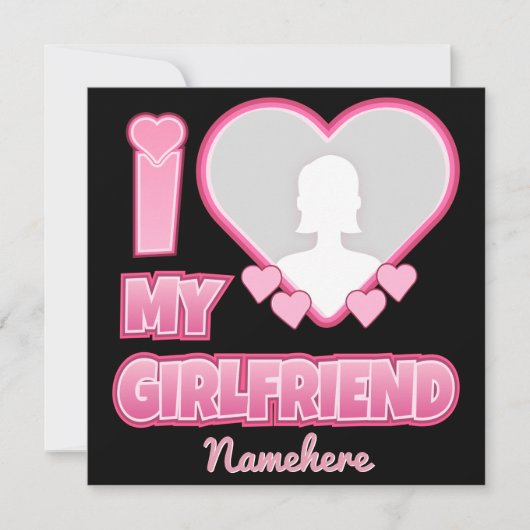 Invitation Custom I Love My Girlfriend – Add Photo & Name (Devant)