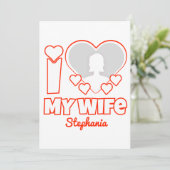 Invitation Custom I Love My Wife - Ajouter Nom & Photo (Debout devant)