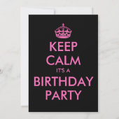 Invitation Custom Keep calm it's a Birthday (Dos)