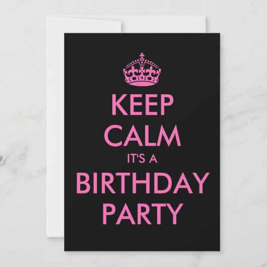 Invitation Custom Keep calm it's a Birthday (Dos)