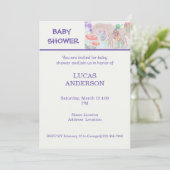 Invitation Custom Kids Artwork, deux mignonnes souris, fleurs (Debout devant)