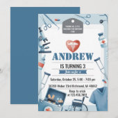 Invitation Custom Kids Doctor Medical Birthday Party  (Devant / Derrière)