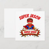 Invitation Custom Kids Superhero Name & Superpower (Devant / Derrière)