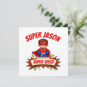Invitation Custom Kids Superhero Name & Superpower (Debout devant)