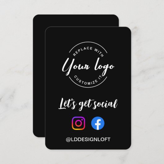 Invitation Custom Let's Get Social Media website logo QR code (Devant / Derrière)