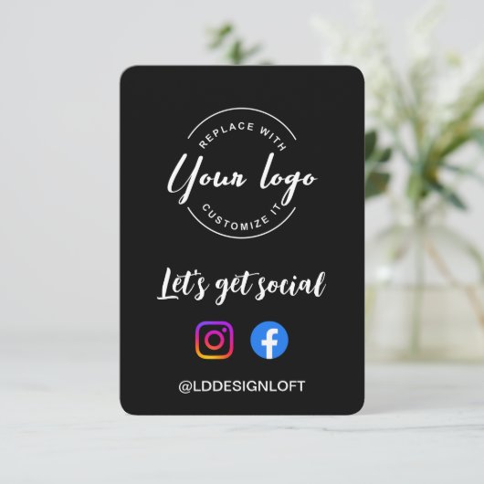 Invitation Custom Let's Get Social Media website logo QR code (Debout devant)