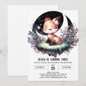 Invitation Custom Majestic Fox Anniversaire numérique (Devant / Derrière)