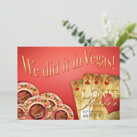 Invitation ::CUSTOM:: Mariage Deluxe Coral Gold Las Vegas (Debout devant)